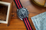 Red and Black 2-Piece Loop Seatbelt Watch Strap