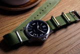 22mm Olive Thin Seatbelt Nylon Watch Strap (Clearance)