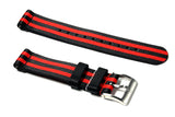 Red and Black 2-Piece Loop Seatbelt Watch Strap