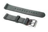 Grey 2-Piece Loop Seatbelt Watch Strap