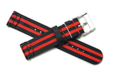 Red and Black 2-Piece Loop Seatbelt Watch Strap