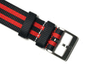 Red and Black 2-Piece Loop Seatbelt Watch Strap