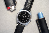 Black Palmellato Padded Leather Watch Strap