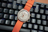 Orange Single Pass Fluorine Rubber Watch Strap