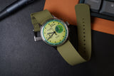 Olive Single Pass Fluorine Rubber Watch Strap