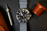 Grey Single Pass Fluorine Rubber Watch Strap
