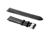 Black Palmellato Padded Leather Watch Strap