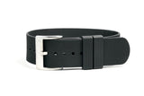 Black Single Pass Fluorine Rubber Watch Strap