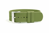 Olive Single Pass Fluorine Rubber Watch Strap