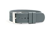 Grey Single Pass Fluorine Rubber Watch Strap
