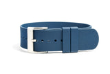 Blue Single Pass Fluorine Rubber Watch Strap