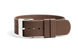 Brown Single Pass Fluorine Rubber Watch Strap