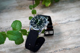Black DLC 2-Piece Ribbed Nylon Watch Strap