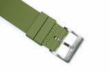 Olive Single Pass Fluorine Rubber Watch Strap