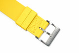 Yellow Single Pass Fluorine Rubber Watch Strap