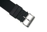 Black Single Pass Fluorine Rubber Watch Strap