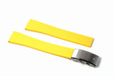 Yellow Ratchet Clasp Rubber Strap