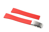 Red Ratchet Clasp Rubber Strap