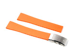 Orange Ratchet Clasp Rubber Strap