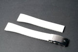 White Ratchet Clasp Rubber Strap