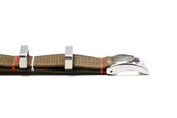 Bronze Olive Ribbed Nylon Watch Strap