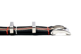 Black Beige Red Ribbed Nylon Watch Strap