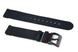 Black DLC 2-Piece Ribbed Nylon Watch Strap