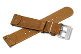 Brown 2-Piece Ribbed Nylon Watch Strap