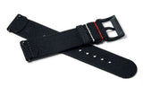 Black DLC 2-Piece Ribbed Nylon Watch Strap