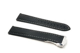 Black Deployant Clasp Rubber Strap