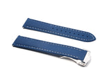 Blue Deployant Clasp Rubber Strap