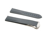 Grey Deployant Clasp Rubber Strap