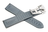 Grey Deployant Clasp Rubber Strap