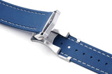 Blue Deployant Clasp Rubber Strap