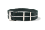Green and White Loop Seatbelt Single Pass Watch Strap