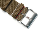 Bronze Olive 2-Piece Ribbed Nylon Watch Strap