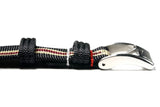 Black Beige Red 2-Piece Ribbed Nylon Watch Strap