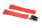 Red Ratchet Clasp Rubber Strap