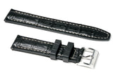 Black Alligator Fluorine Rubber Watch Strap