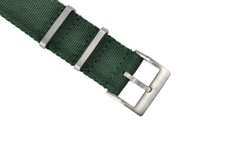 22mm Pine Green Seatbelt Nylon Watch Strap (Classic Length)