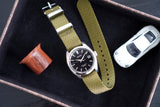 Olive Single Pass Seatbelt Watch Strap