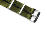 22mm Mill Green Thin Seatbelt Nylon Watch Strap (Classic Length)