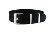 Black Single Pass Seatbelt Watch Strap