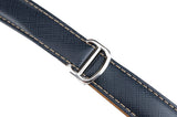 Baltic Blue Saffiano Leather Strap With Deployant Clasp