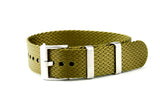 Olive Single Pass Seatbelt Watch Strap