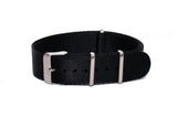 22mm Black Thin Seatbelt Nylon Watch Strap (Clearance)