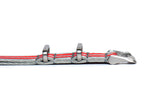 22mm Cobra Red Silver Stripe Thin Seatbelt Nylon Watch Strap (Classic Length)