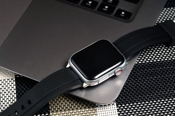 SMC Rubber - Black Professional Fluorine Rubber Strap for Apple Watch