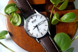 22mm  Brown Padded Tumbled Leather Strap