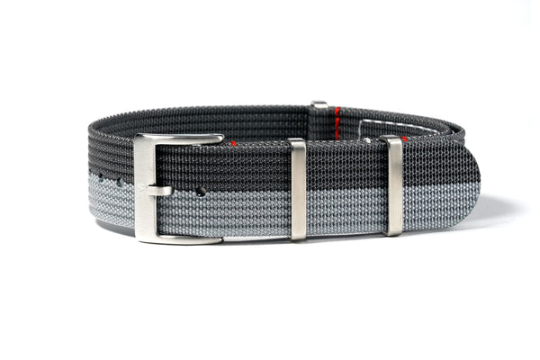 Grey and Greyer Ribbed Nylon Watch Strap